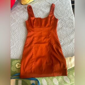 Orange mini dress